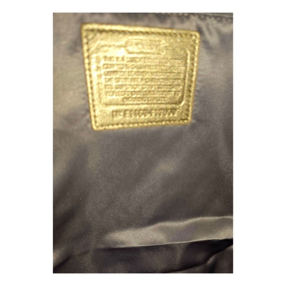 Coach North South Gold Metallic Woven Leather Tote Bag - Picture 7 of 7